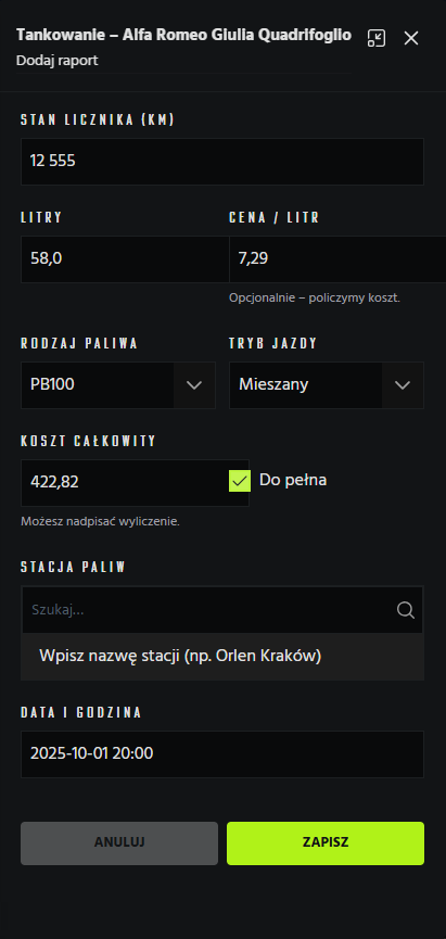 Mod list i historia modyfikacji
