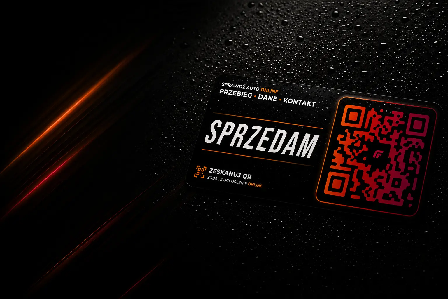 Naklejka Carerro SPRZEDAM QR na szybę auta